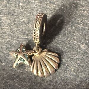 PANDORA Authentic Starfish & Sea Shell Dangle Charm